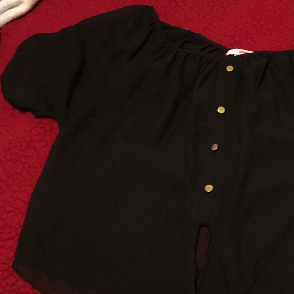 Black Sheer Tie Top